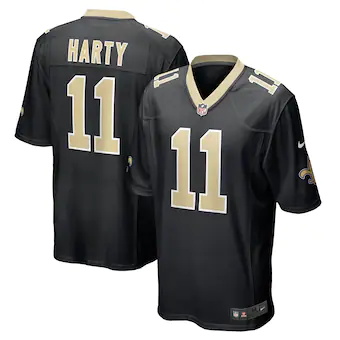 mens nike deonte harty black new orleans saints game player